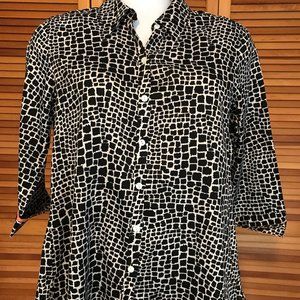 ORVIS SZ 12 100% COTTON WRINKLE RESISTANT BLOUSE W/3/4 SLEEVES